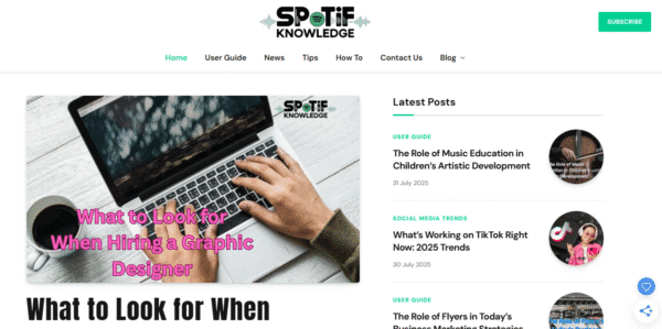 Publish Guest Post on spotifknowledge.com