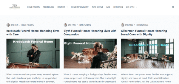 Publish Guest Post on homesfunerals.com